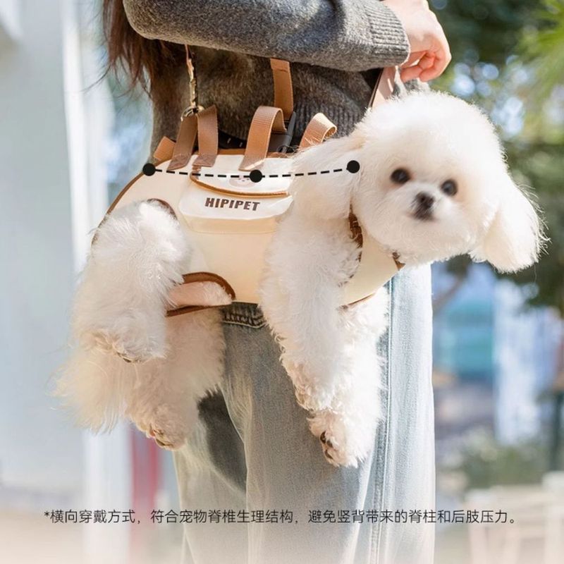 屋外犬用ポータブルバッグ、ハンドヘルドクロスボディ子犬バックパック、ハーネス付きペットトラベルバッグ、旅行用品|undefined