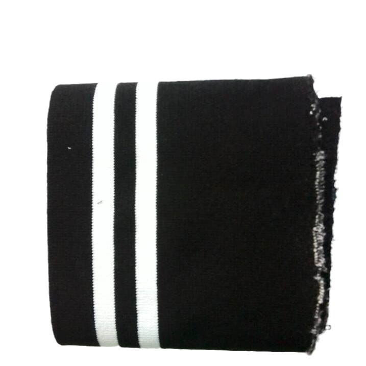 上海新金旷优价色织黑白彩条罗纹1*1袖口领口下摆横机罗纹布料