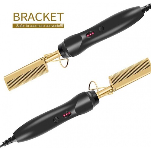 Cross-border new electric copper comb, straight hair electric comb multifunction curling iron two-in-one household straight and curling device