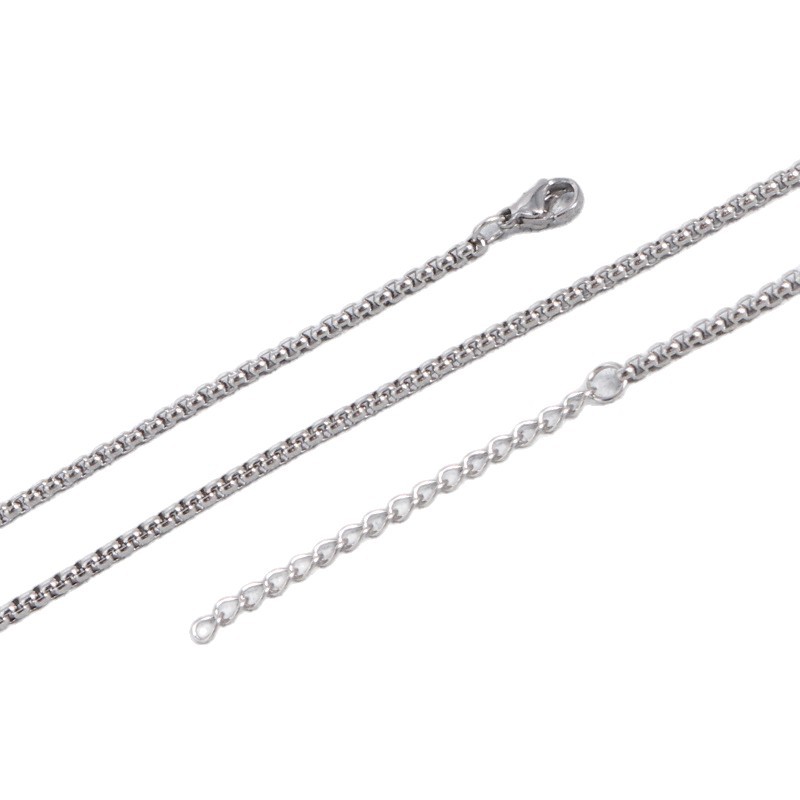 Quadratische Perlenkette Aus Edelstahl Für Damen Und Herren_voghion.com