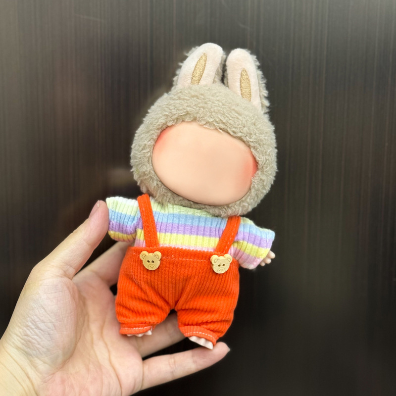 仅衣服适用labu娃衣17cm拉布衣服盲盒挂件一二代搪胶毛绒公仔着替|undefined