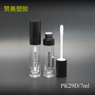 厂家供应7ml圆形透明唇釉管 注塑化妆品唇彩空管定制包材