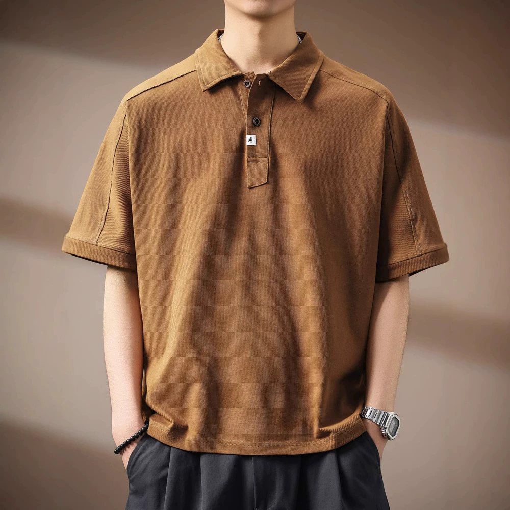 Элитное шелковое летнее поло, футболка для отдыха, с коротким рукавом, оверсайз