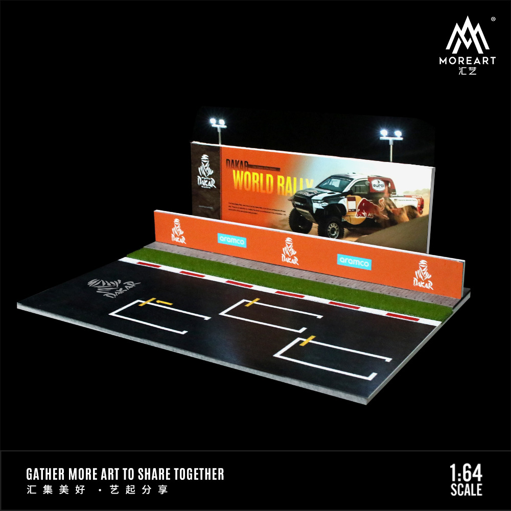 Estacionamiento modelo escena 1:64 simulación de aleación modelo de coche de juguete de almacenamiento de coches pantalla de luz decoración regalo
