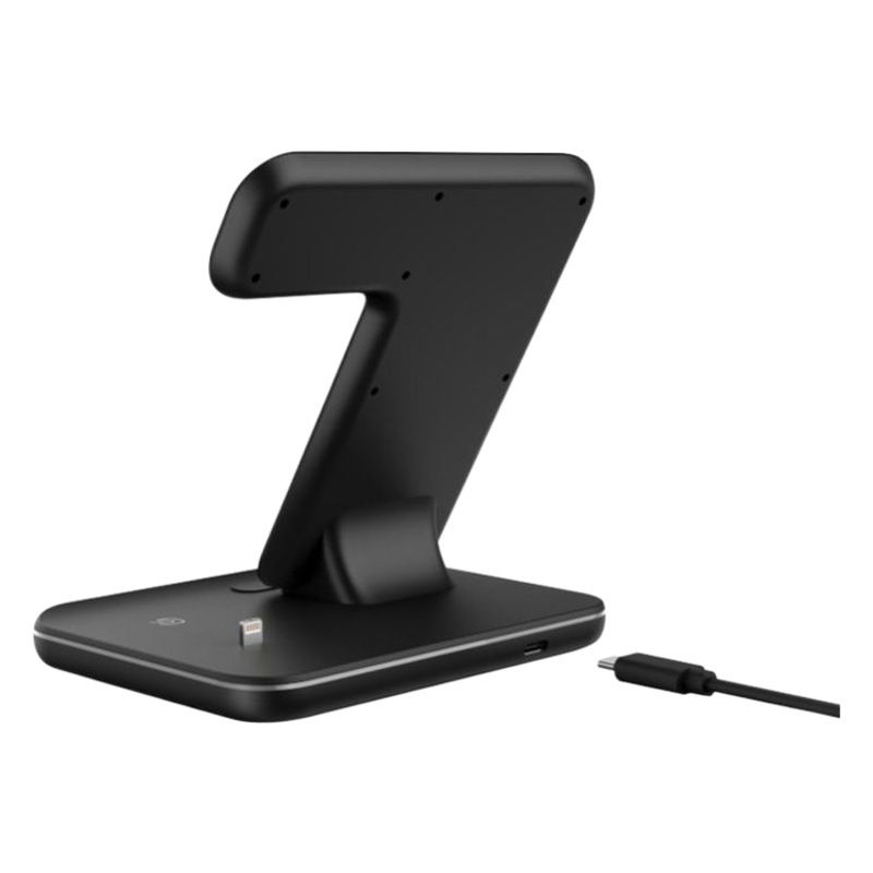 Tenedor de escritorio vertical del teléfono móvil del cargador inalámbrico tres-eno-uno fronterizo para el cargador inalámbrico de Las auriculares del reloj de Apple