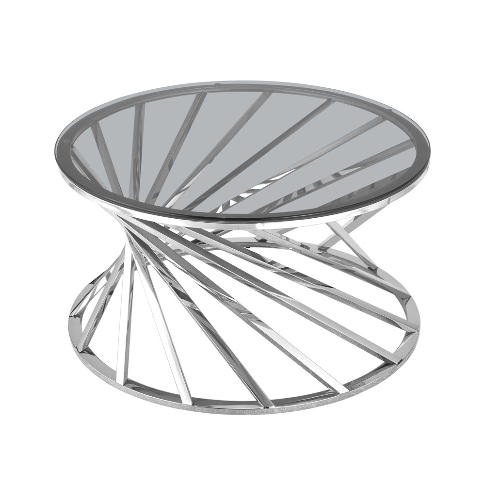 Mesa de té de vidrio temperado, mesa de café de lujo, mesa de café de vidrio moderna y simple.