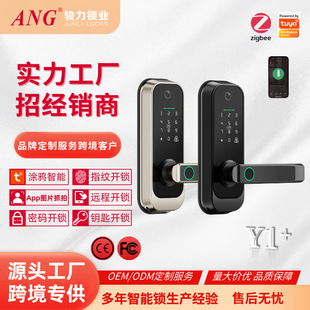 跨境欧美室内门锁房门锁三杆智能锁猫眼版木门指纹锁涂鸦密码锁-阿里巴巴