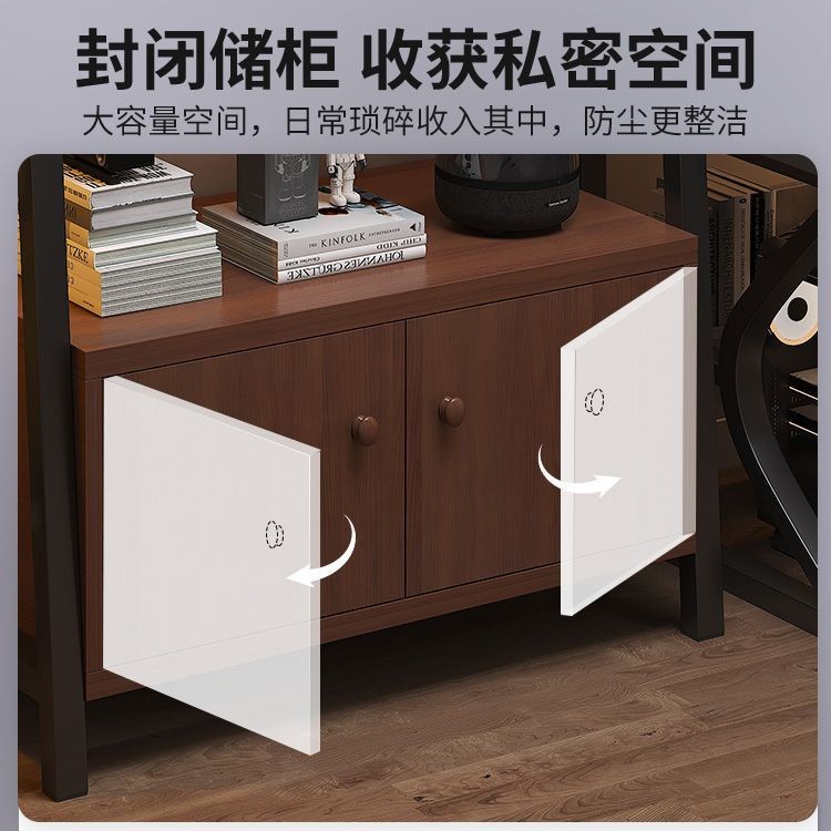 Estante de almacenamiento trapezoidal doméstico almacenamiento multicapa armario de piso de hierro forjado estante de libros de viento de deportes electrónicos dormitorio estante de exhibición manual image 3