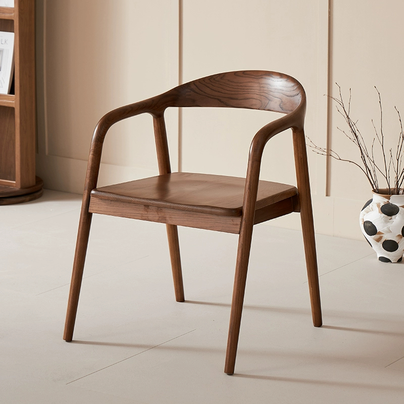 Scandinavian Shumeite Solid Wood Dining Chair Leisure Ash Wood Desk Chair Armchair Back Chair Simple Home Dining Table Chair