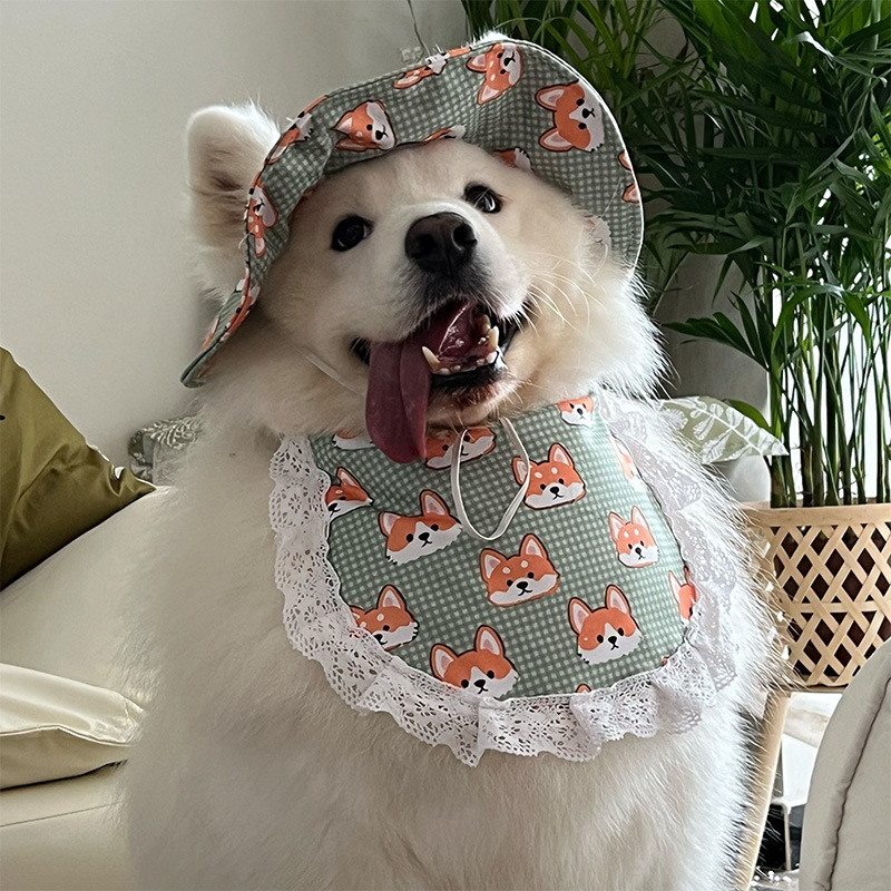 2025 新しい犬かわいい唾液ペット犬ペットよだれかけ新しいサモエドゴールデンレトリバーネックスカーフサイドバック|undefined