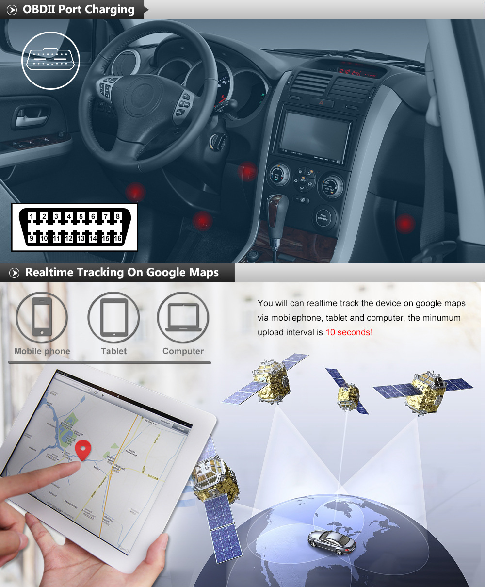 4g Tk816 Obd Vehicle Gps Locator Obd Anti-Theft Alarm Obd Interface Free Installation
