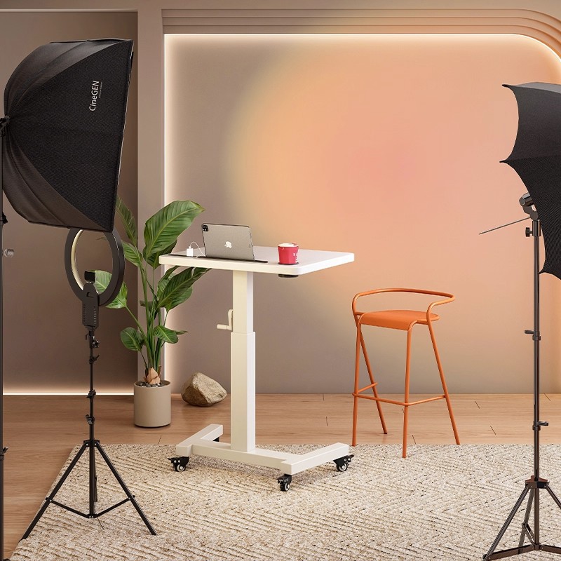 Mesa de transmisión en vivo móvil de pie mesa de trabajo ancla especial tabla de elevación plegable escritorio de oficina escritorio de computadora