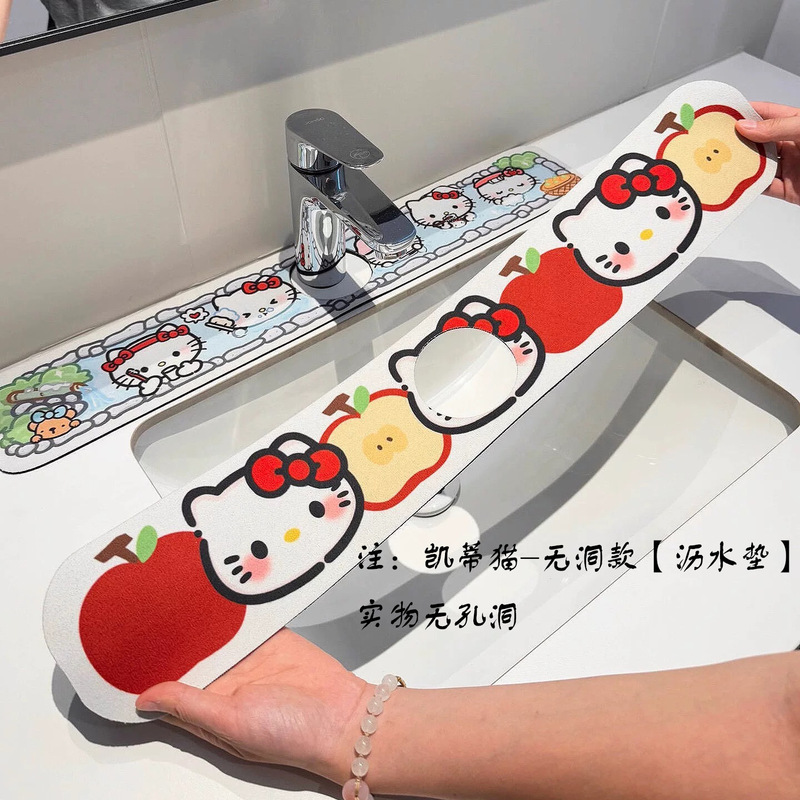 卡通卫生间硅藻泥沥水垫洗手台水龙头吸水垫水池防溅垫现货批发|undefined