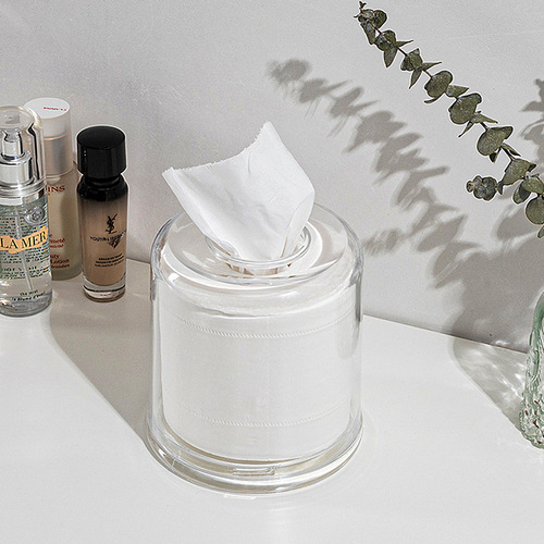 Transparent tissue box creative living room desktop cute napkin storage box multi-functional household acrylic tissue box