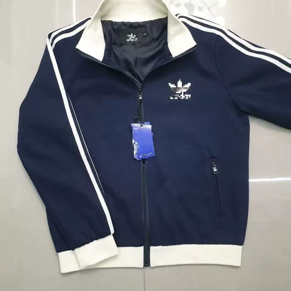 Clover jacket for men and women, couple style, striped stand-up collar, classic embroidery, casual retro versatile sports jacket wholesale