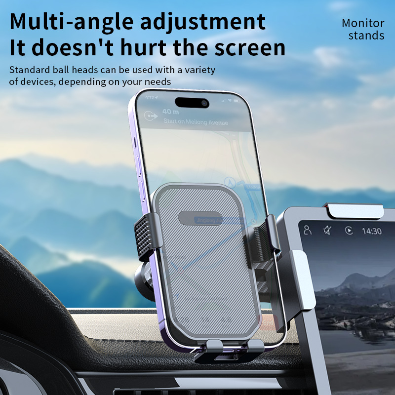 Car Mobile Phone Holder Multi-Functional Alloy New Energy Central Control Display Navigation Universal Non-Destructive Mobile Phone Support Bracket