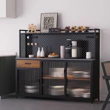 铁艺餐边柜靠墙一体工业风储物柜咖啡机柜茶水柜置物柜客厅收纳柜