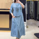 2025 cross-border Europe and the United States Amazon explosion new foreign trade women's casual solid color loose skirt two-piece suit