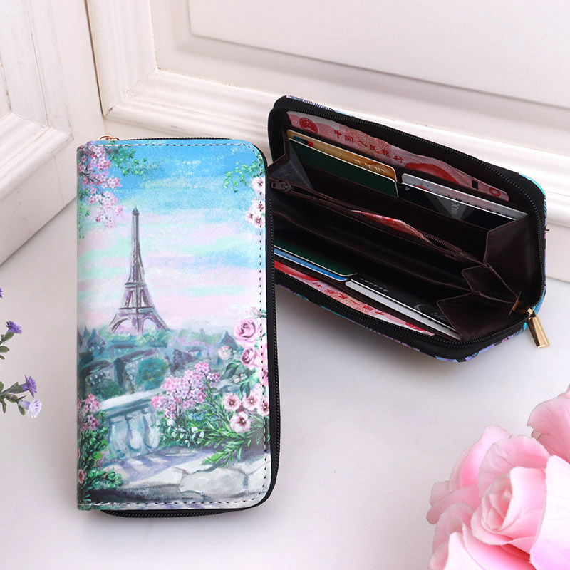 Unisex Landscape PVC Zipper Long Wallets display picture 5