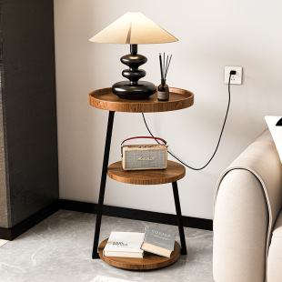 New Chinese-Style Three-Tier Home Balcony Living Room Sofa Side Small Coffee Table Dormitory Homestay Hotel Side Table Corner