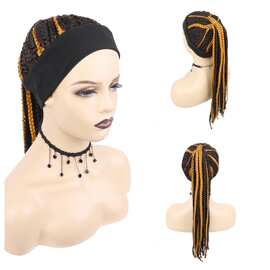 外贸假发 发带假发欧美非洲假发女辫子化纤假发头套 headband wig