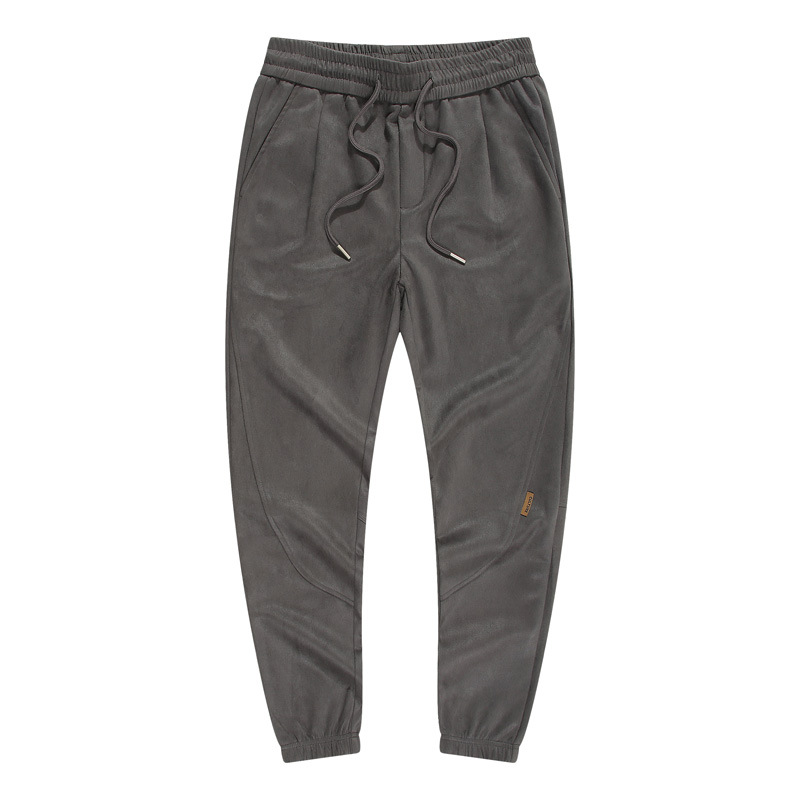 Herrenbekleidung dicke Textur Waffelhose Sporthose mit geradem Beinbund_voghion.com