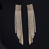 Advanced fashionable universal long earrings, crystal, high-quality style