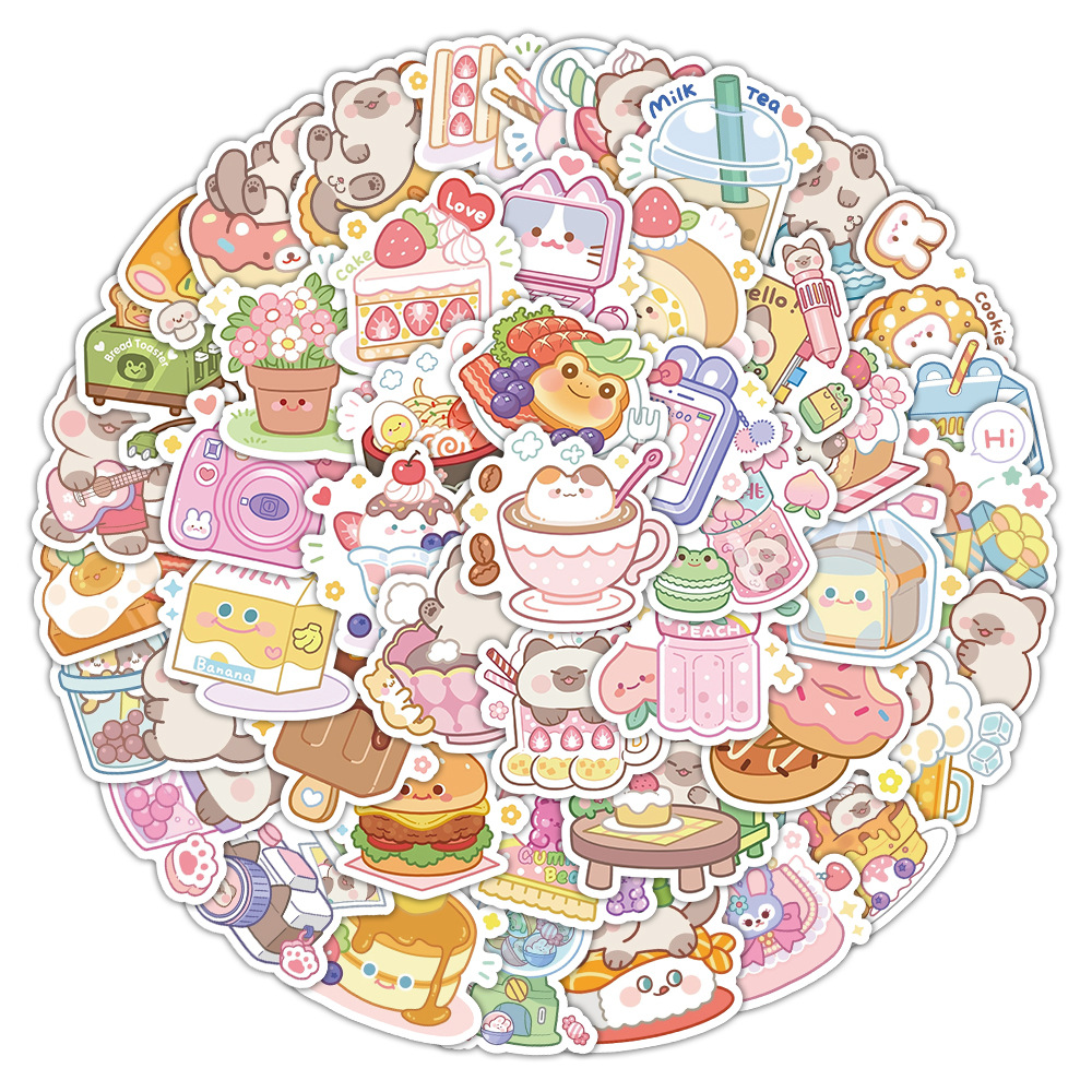 Stickers Stationery Type 1 Set Cartoon Learning School Pp Synthetic Paper Adhesive Sticker Cartoon Style Cute Stickers