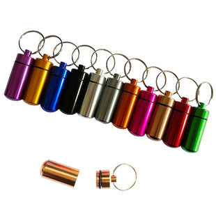 Round bottom aluminum alloy cartridge mini waterproof sealed metal medicine box mobile phone adapter storage earplug aluminum bottle