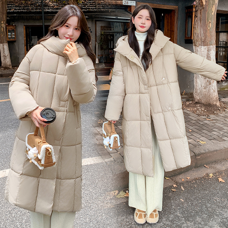 Otoño y invierno nuevo suelto largo sobre la rodilla chaqueta de algodón coreano engrosado multifacé chaqueta de algodón chaqueta