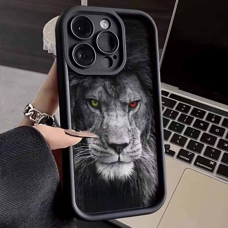 León para iPhone 16pro funda para teléfono móvil Apple 15 hombre de moda 14 Europa y América 13promax nuevo 12x11XR