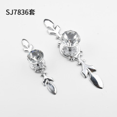 水晶抽屜拉手衣櫃櫥櫃五金門實心單孔拉手鉻色金色現代簡約拉手