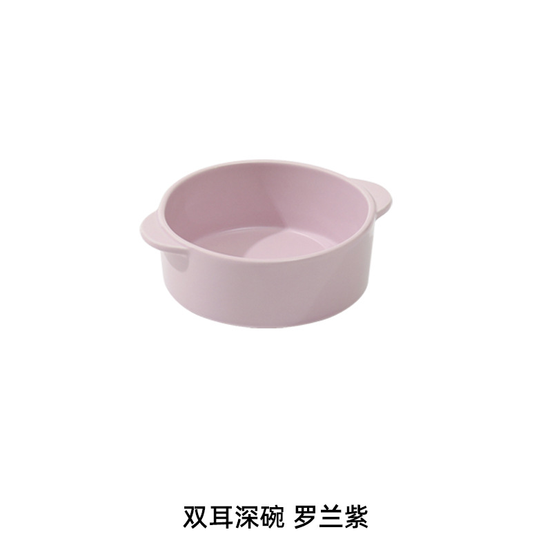 Cream simple doble oreja cerámica cubiertos domésticos platos de arroz bolos de fideos bolos de frutas bolos de ensalada bolos de sopa