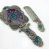 High-end metal enamel handmade, handheld folding big set