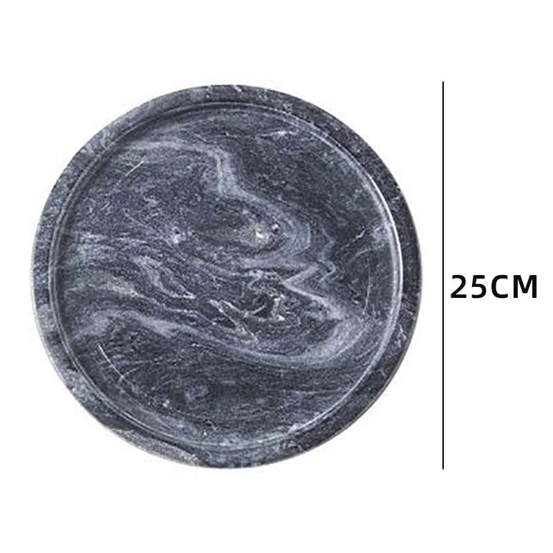 Nórdico estilo simple bandeja de mármol natural postre creativo plato de comida occidental placa de almacenamiento de joyería placa de decoración