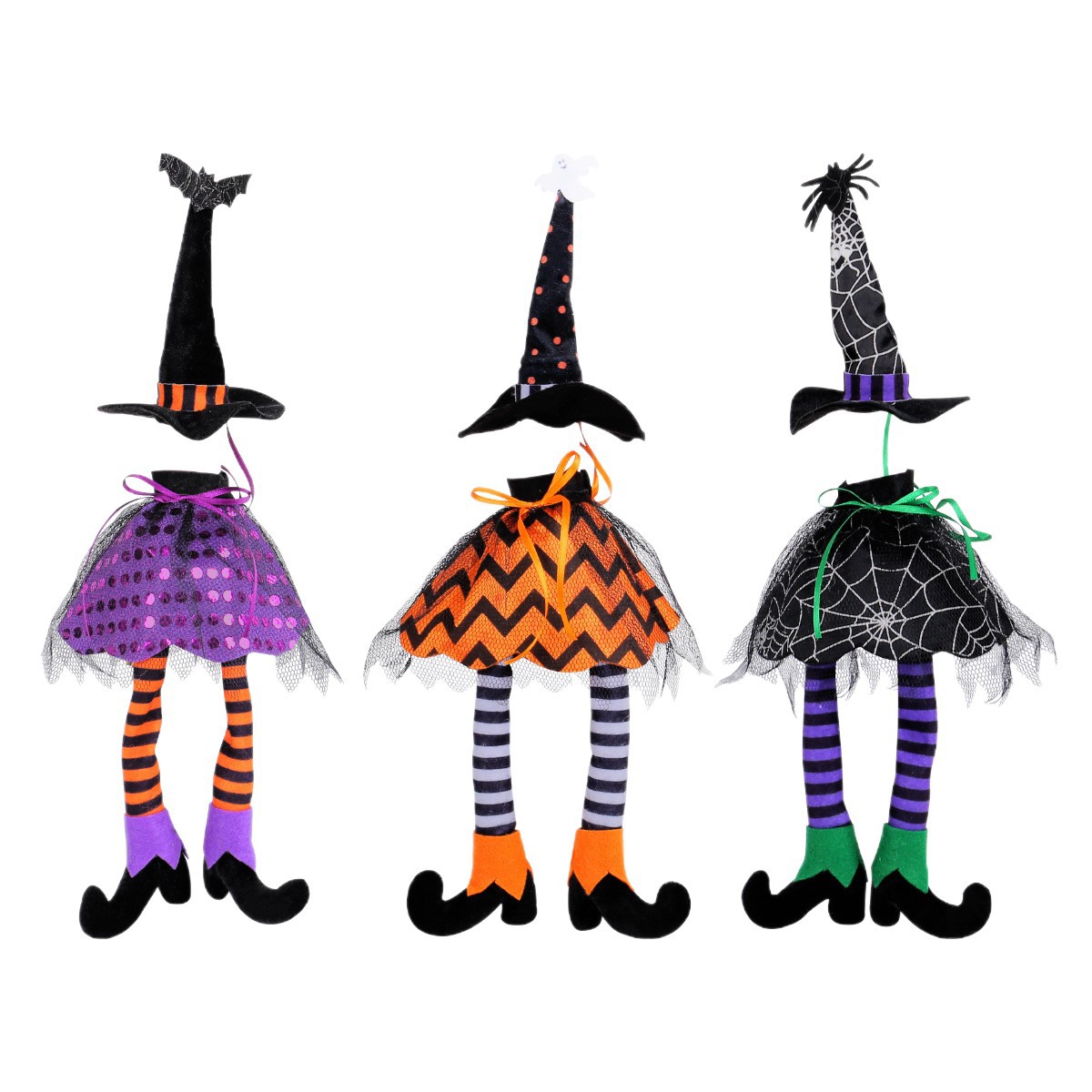 Transfronterizos de Halloween sombrero de bruja murciélago de piernas largas botella de vino conjunto decoración de mesa atmósfera bolsa de champán decoración de mesa