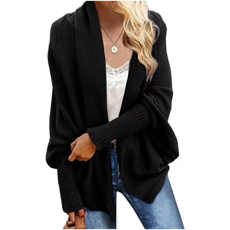 Europa y América transfronteriza Amazon AliExpress de punto chal suéter Batwing manga más tamaño de punto cardigan suéter abrigo
