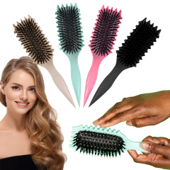 豚毛ブラシ 女性用ロングヘア専用 エアバッグコーム 美髪コーム スムースヘアマッサージコーム カールヘア用麦わらヘアケアエアパッドコーム