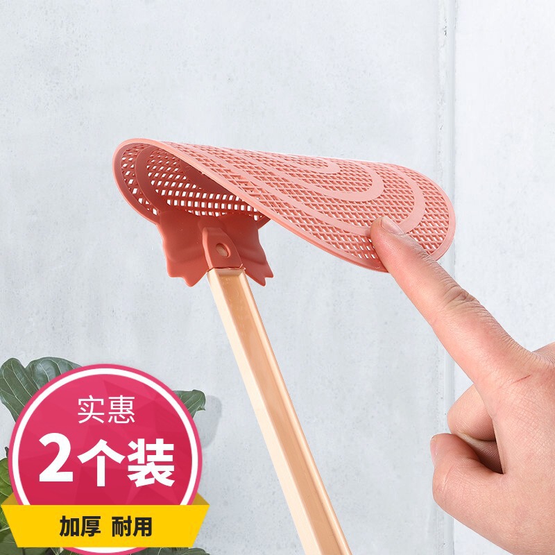 Plastic fly swatter wholesale stall household long handle manual large stick candy type fly mosquito swatter