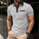 Amazon Cross-border 2024 Summer New Men's Casual Chest Pocket Solid Color Short-sleeved Polo Shirt