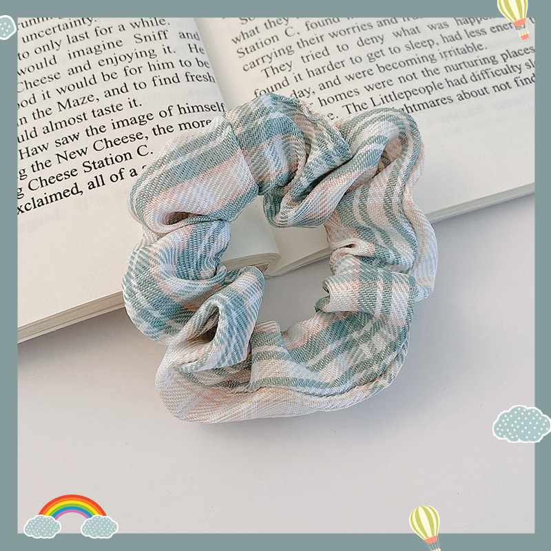 Encaje de flor coreana Encaje de intestino grueso Anillo de cabello femenino Cabeza de flor de viento pastoral Cuerda de cabeza de bola de gran tamaño Accesorios para el cabello de alta calidad