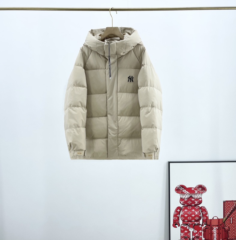 MLB羽绒服立体印花logo休闲时尚宽松加厚连帽男女情侣同款羽绒服|undefined