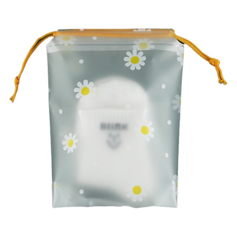 cpe frosted daisy shoes storage bag waterproof drawstring bag wash towel wash bag travel bag wholesale
