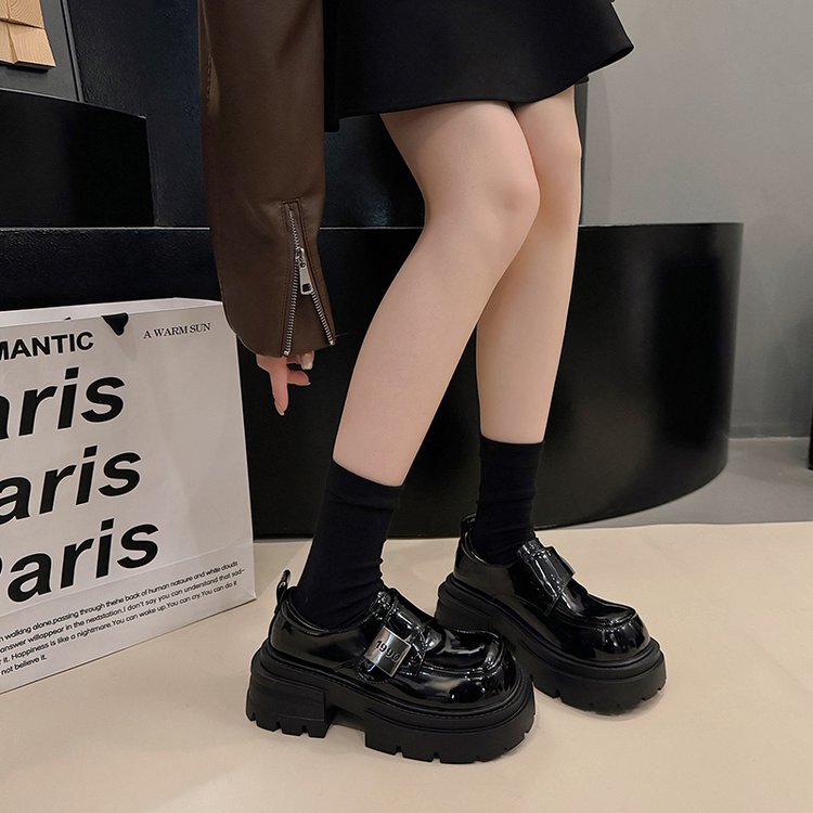 2025 新款厚底小皮鞋女韩版潮流ins超火休闲鞋学生情侣款时尚单鞋|undefined