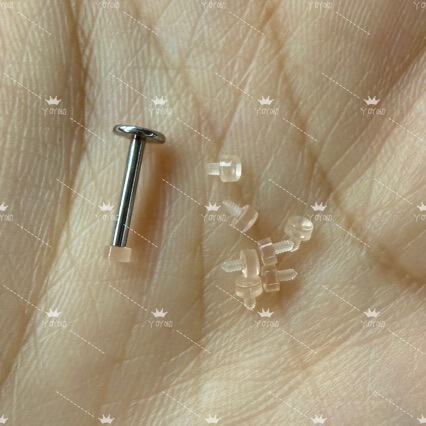 Acrylic Transparent Inner Spiral Lip Nail Head Student Invisible Adapter Accessories 0.9/1.0 Tooth Ear Bone Nail Piercing