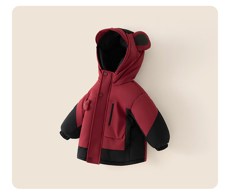 Silta ziemas jaka bērniem ar kapuci un flīsa oderi_voghion.com
