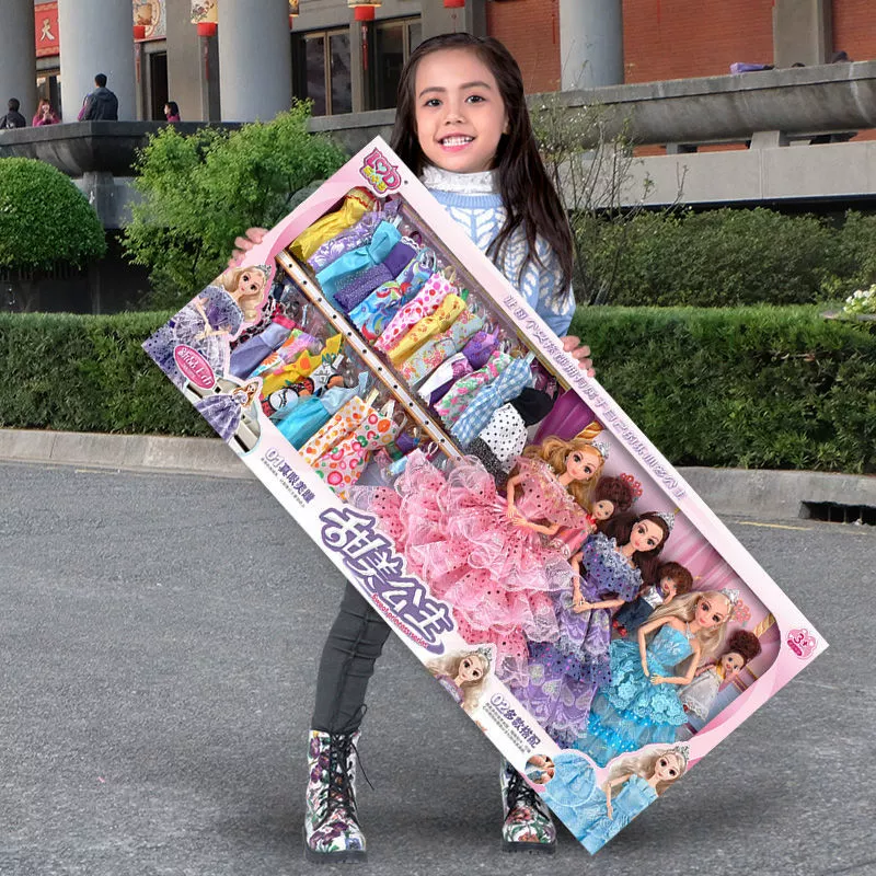 Doll Barbie Gift Box Set, multiple sizes (47–90 cm), multi-dress & accessory kit