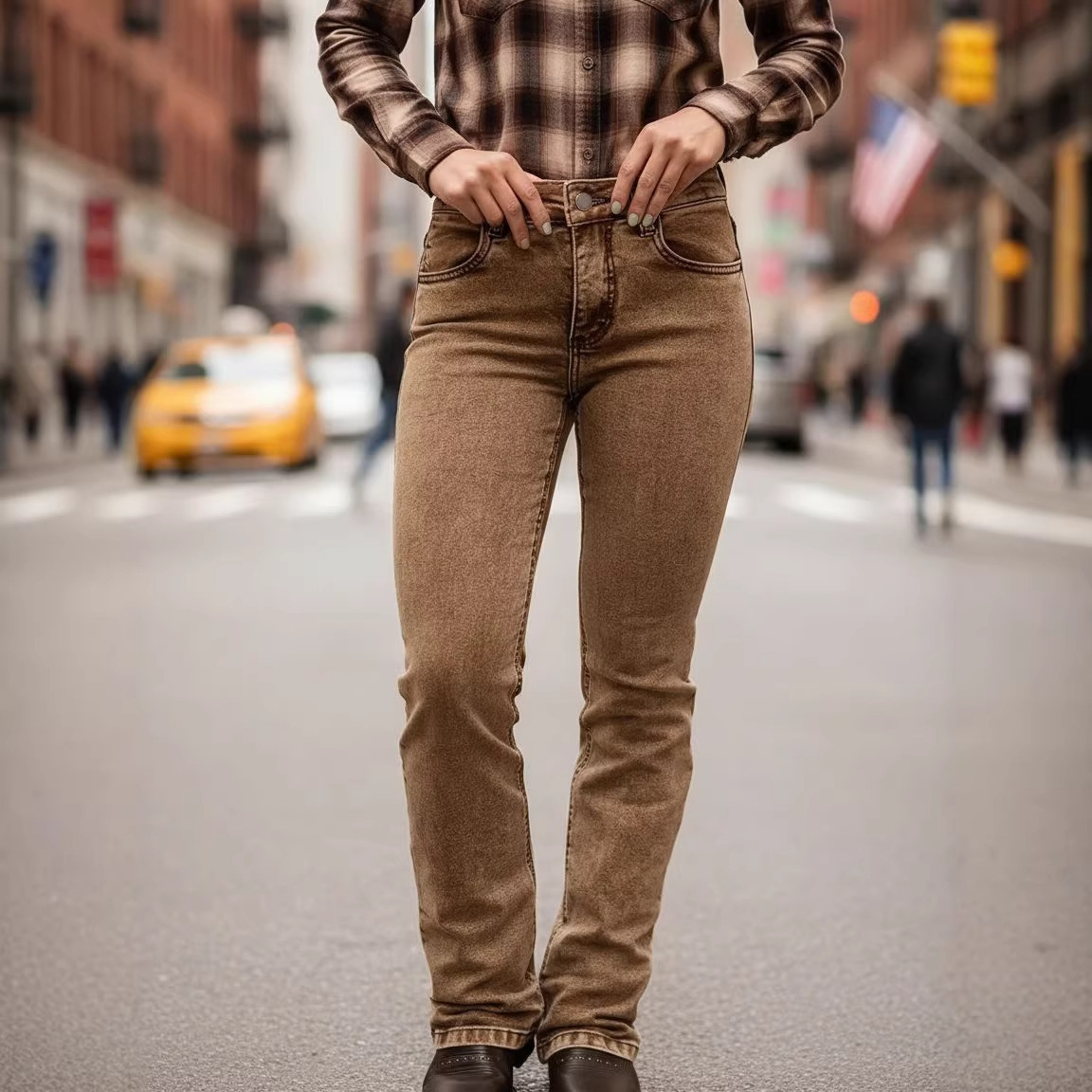 European and American Cross-Border Foreign Trade Women's Jeans Casual Slim Retro Fashion Trendy Washed Straight-Leg Women's Long Pants