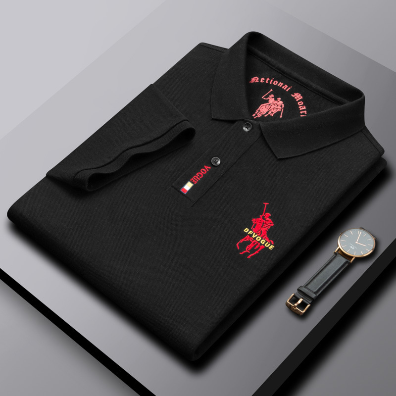 2023 Factory fashion embroidered Polo shirt men's short sleeve T-shirt summer new lapel middle-aged half-sleeve POLO shirt