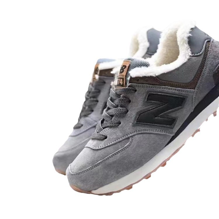 Zapatos Pitian al por mayor caliente NB574 otoño y invierno cerdo con capa de cabeza de lana más zapatos de correr casuales para hombres y mujeres